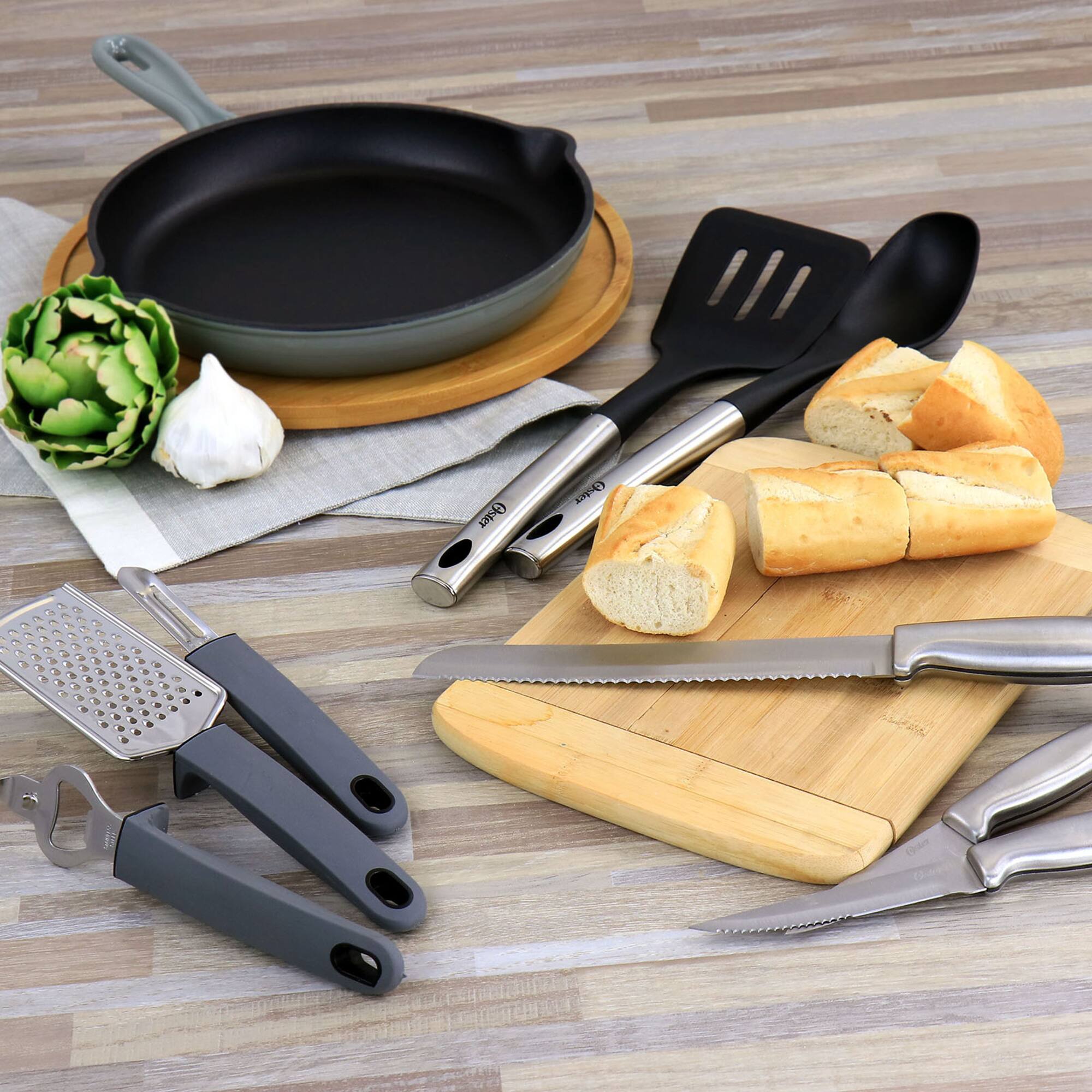 Oster 19 Piece Nylon & Stainless Steel Kitchen Tool & Utensil Set